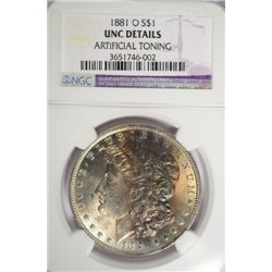 1881-O MORGAN DOLLAR NGC UNC DETAILS