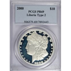 2000 LIBERIA TYPE 2 DOLLAR PCGS PR 69