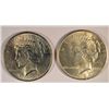 Image 1 : ( 2 ) NICE CIRCULATED PEACE SILVER DOLLARS,  1923-P AND 1924-9