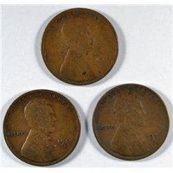 3-1911-D LINCOLN CENTS "GRADING SET" (GOOD,VG,FINE)