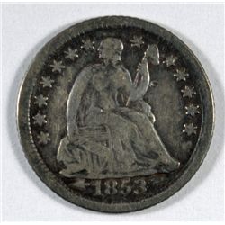 1853-O SEATED HALF DIME VF+