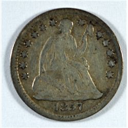 1857 SEATED HALF DIME VF+