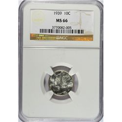 1939 MERCURY DIME NGC MS66