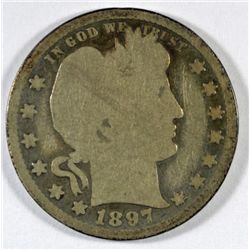 1897-O BARBER QUARTER GOOD