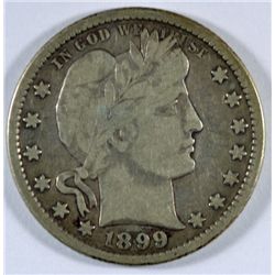 1899-O BARBER QUARTER F/VF