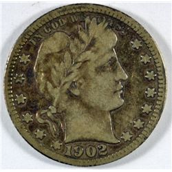1902-S BARBER QUARTER FINE