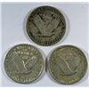 Image 2 : 3-1923 STANDING LIBERTY QUARTERS "GRADING SET" (VG,FINE, VF)