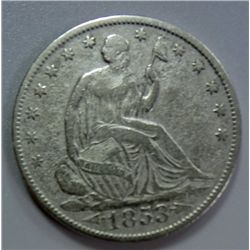 1853 SEATED HALF DOLLAR FINE