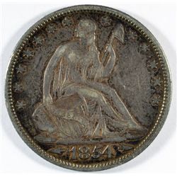 1854 SEATED HALF DOLLAR XF