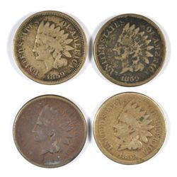 4-1859 INDIAN HEAD CENTS "GRADING SET (AG,GOOD,VG,FINE)