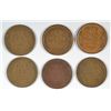Image 2 : 6 DIFFERENT LINCOLN CENTS (09 VDB,09,10-S,11-D,12-D,12-S) GOOD-UNC