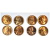8 DIFFERENT LINCOLN CENTS (29,34,34-D,37,42,53-S,60SD,70-S PF) BU