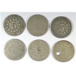 6 CULL SHIELD NICKELS