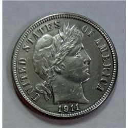 1911 BARBER DIME AU