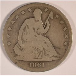 1861-O SEATED HALF DOLLAR GOOD