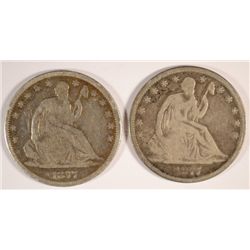 1877 VG & 1877-CC VG/FINE SEATED HALF DOLLARS