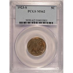 1923-S BUFFALO NICKEL PCGS MS62