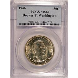 1946 BOOKER T WASHINGTON COMMEM HALF DOLLAR PCGS MS64