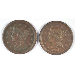 1853 XF+ & 1855 UNC LARGE CENTS