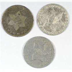3 DIFFERENT THREE SILVER (52,53,58) AG-VG