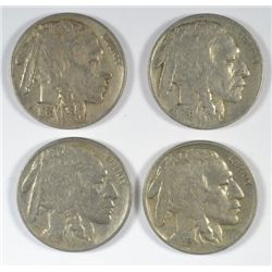 4-1931-S BUFFALO NICKELS "GRADING SET" (VG,FINE,VF,XF)