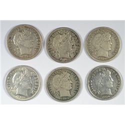 3-1909 "GRADING SET" (FINE,VF,XF) & 3-1910 "GRADING SET" (VG,FINE,VF) BARBER