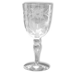 FRANKLIN D. ROOSEVELT CUT CRYSTAL WINE GLASS