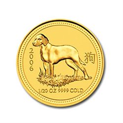 2006 1/20 oz Gold Year of the Dog Lunar Coin (Series 1)