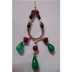 Natural 56.80ct Pearl,Ruby,Emerald,Semi Precious Pendan