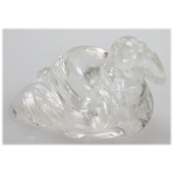 NATURAL 42.95 CTW CUT CRISTAL SMALL DUCK FIGURE