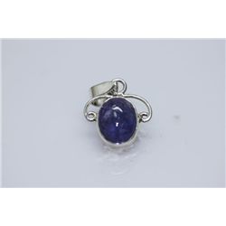 NATURAL 15.00 CTW TANZANITE OVAL CUT PENDANT .925 STERL