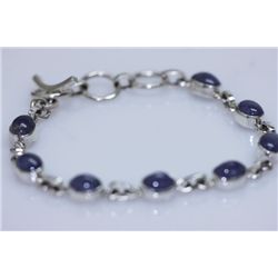 NATURAL 60.00 CTW TANZANITE OVAL CUT BRACLET .925 STERL