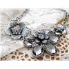 Image 1 : Floral Silver & Crystal Necklace