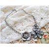 Image 2 : Floral Silver & Crystal Necklace