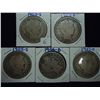 Image 1 : 1903-S,04,05-S,-6-D & 07-O BARBER HALF DOLLARS