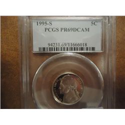 1995-S JEFFERSON NICKEL PCGS PR69 DCAM
