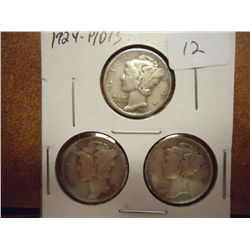 1924 P/D/S MERCURY DIMES