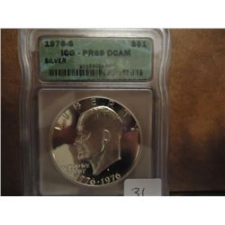 1976-S IKE SILVER DOLLAR ICG PR69 DCAM