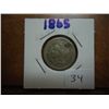 Image 1 : 1865 THREE CENT PIECE (NICKEL) FILLED HOLE