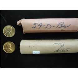 ROLLS OF 1959-P & D LINCOLN CENTS (UNC)