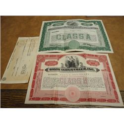 2-VINTAGE STOCK CERTIFICATES SEE DESCRIPTION