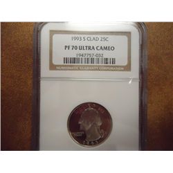 1993-S WASHINGTON QUARTER NGC PF70 ULTRA CAMEO
