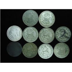 10 MEXICIAN SILVER PESOS .5140 OZ. ASW TOTAL