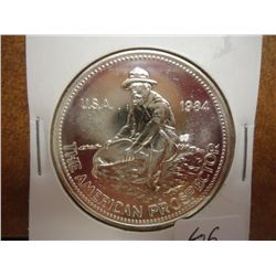 1 TROY OZ .999 FINE SILVER ROUND 1984 ENGELHARD