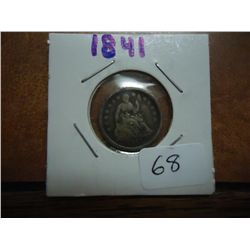 1841 SEATED LIBERTY HALF DIME