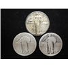 Image 1 : 1920 & 2 UNDATED STANDING LIBERTY QUARTERS