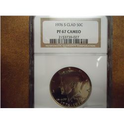 1976-S KENNEDY HALF DOLLAR NGC PF67 CAMEO