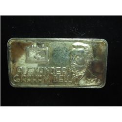 1 TROY OZ .999 FINE SILVER INGOT GOLD PLATED
