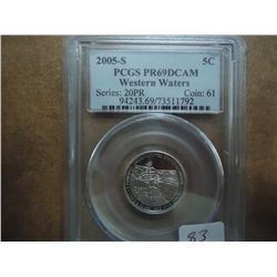 2005-S WESTERN WATERS NICKEL PCGS PR69 DCAM