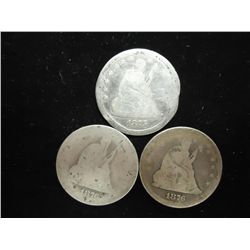 1875,76 & 76 SEATED LIBERTY QUARTERS